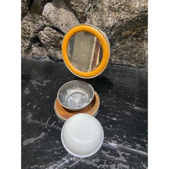 Authentic Antique  Shaving Mirror & Removable Bowl Made in Germany - Picture 2 of 7